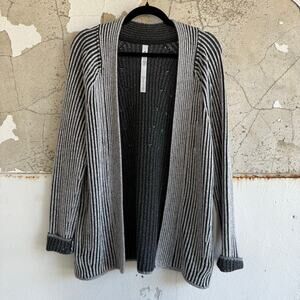 Lululemon Cardigan Sweater Cashmere Wool Blend Ribbed Knit Open Front Womens 4